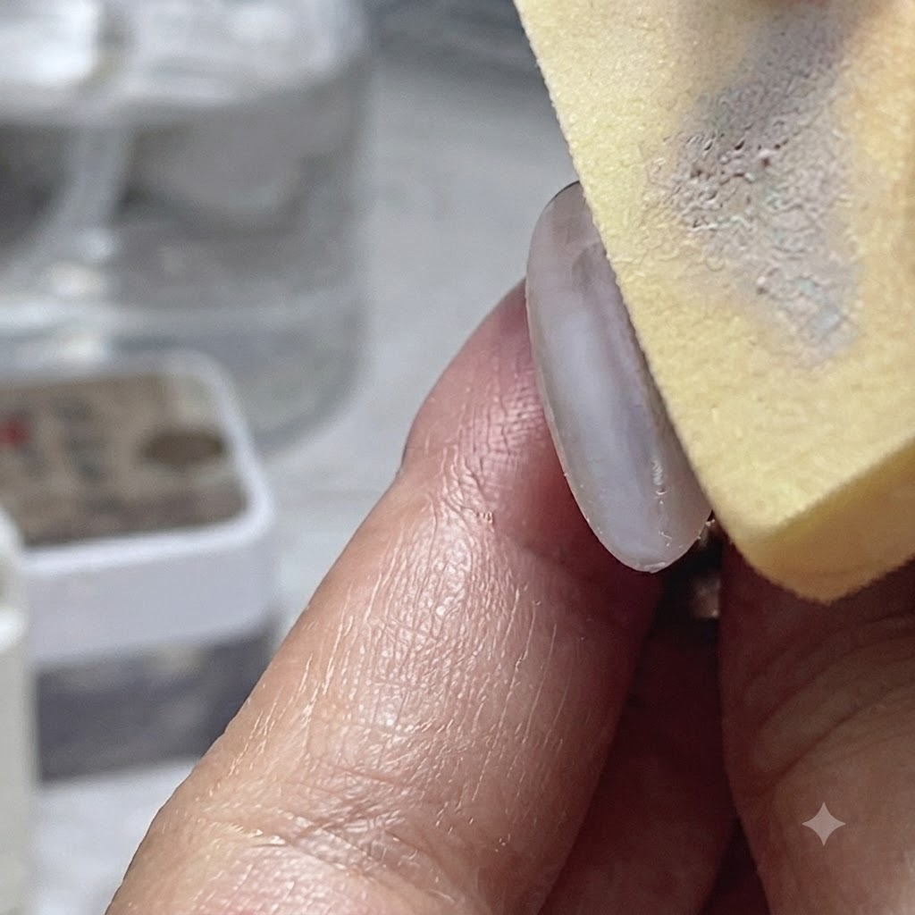 Nagelfinger positioniert in einer UV/LED-Lampe zum Aushärten des farbigen Gels.