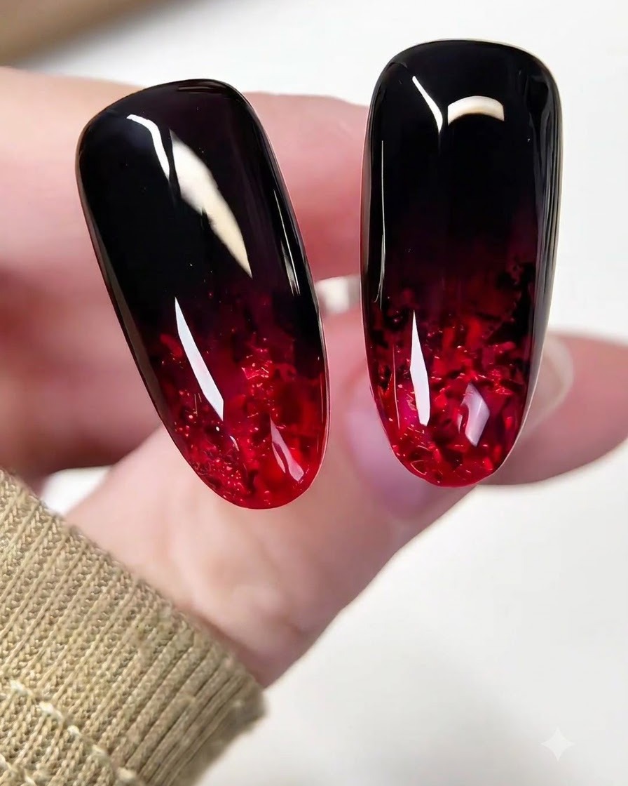 Nägel in einer professionellen UV- und LED-Nagelhärtungslampe.