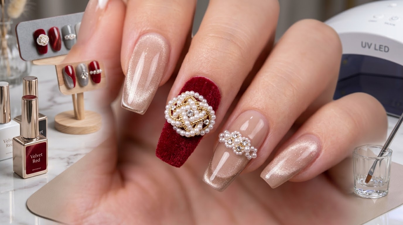 Chinesischer Stil Velvet Knot Nail Art — Schritt-für-Schritt-Anleitung