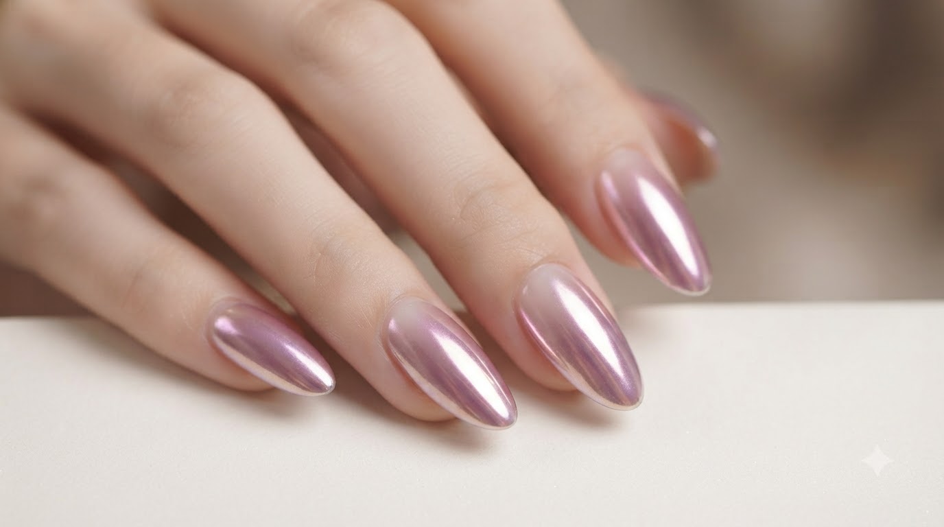 Taro Purple Milky Glass Chrome Aurora Nägel — Schritt-für-Schritt-Anleitung