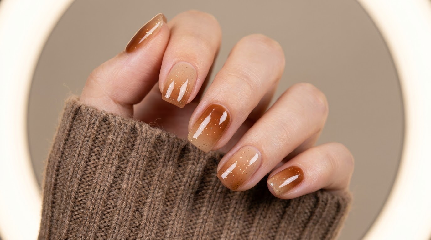 Karamel-Bernstein Sunset Gradient-Maniküre — Schritt-für-Schritt Gel-Tutorial