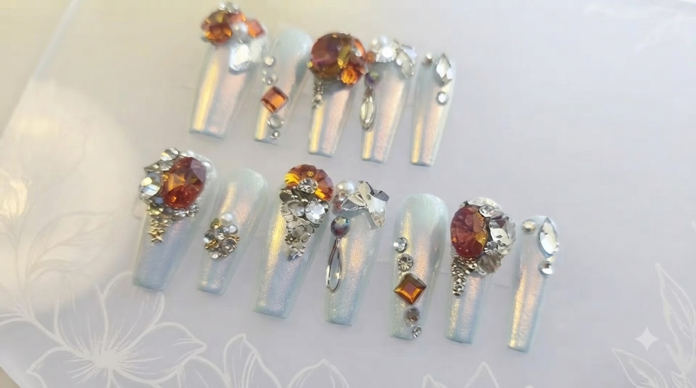 Sunset Glow Amber Gradient Press-On Nails — Schritt-für-Schritt-Anleitung