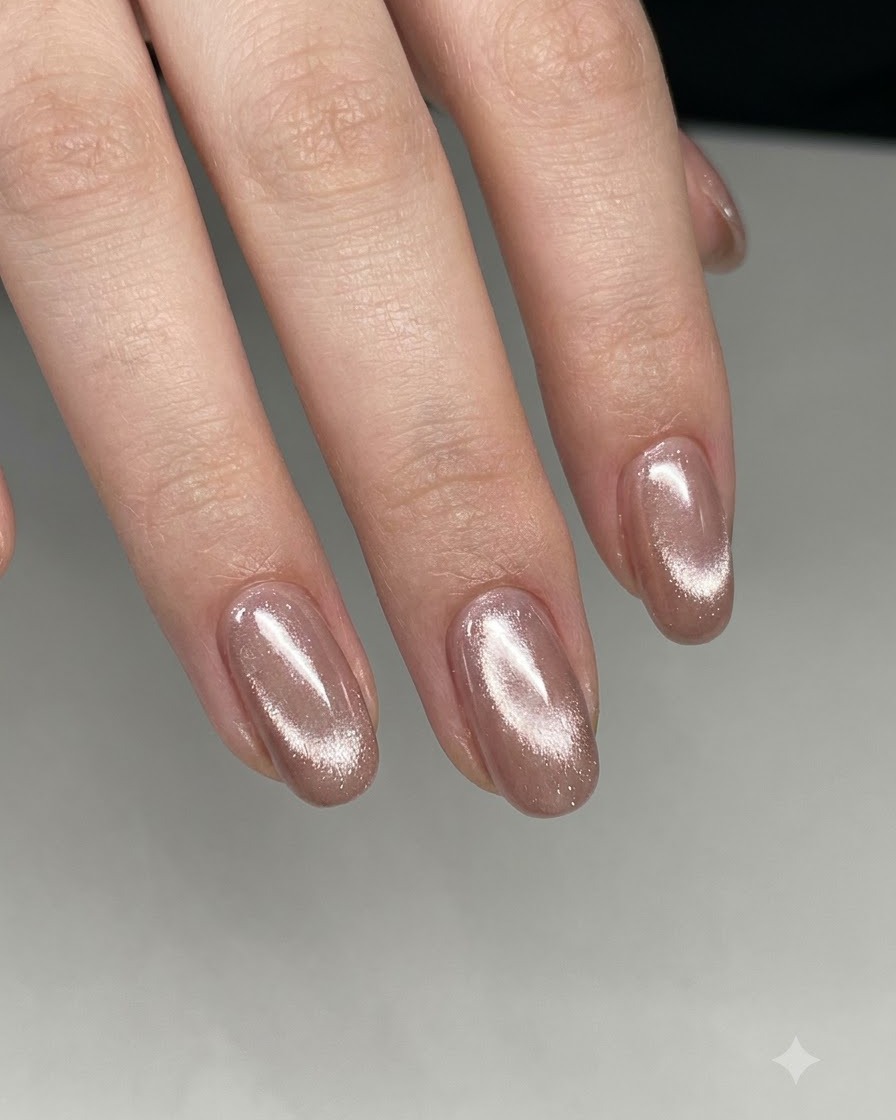 Ein Pinsel trägt einen klaren Base Coat zur Gelhaftung auf die Naturnagelplatte auf.