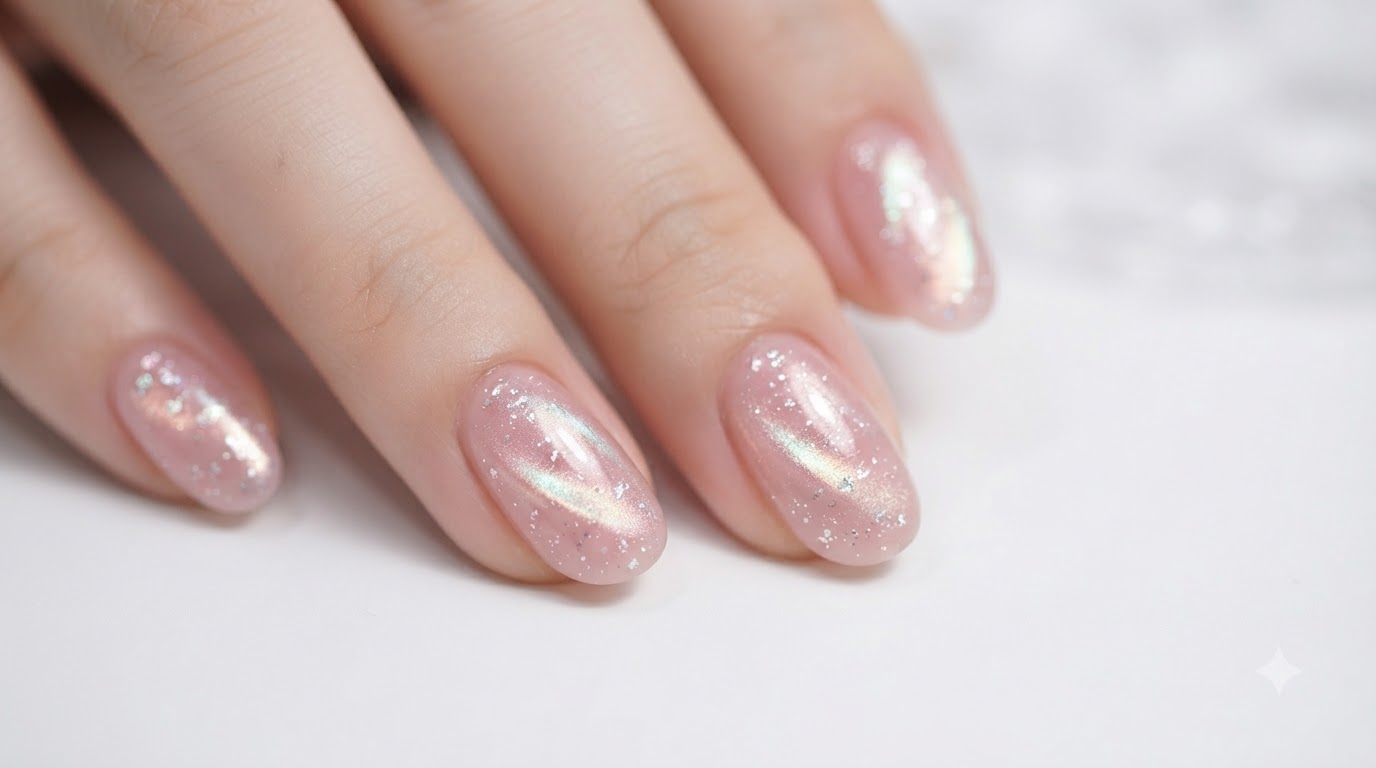 Sommer Crushed Ice Aurora Cat Eye Nägel — Schritt für Schritt Anleitung