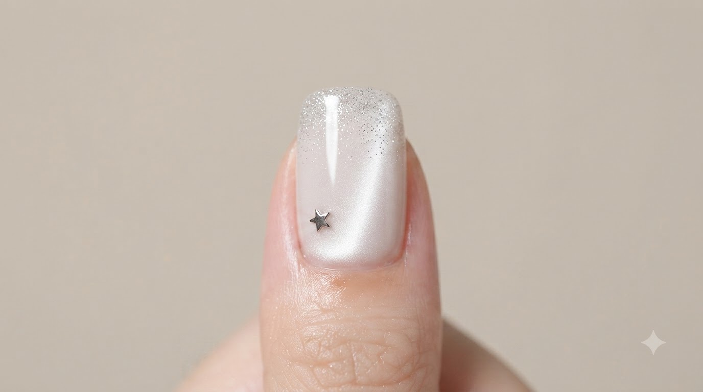 Weiße Cat Eye Nägel mit Glitter-Gradient — Elegante Schritt-für-Schritt-Anleitung