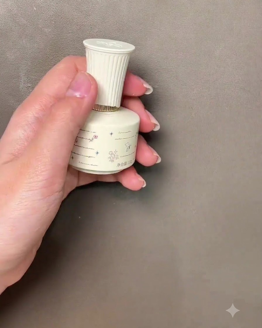 Ein Pinselapplikator trägt hellgrünen Gel-Lack auf einen sauberen Naturnagel auf.