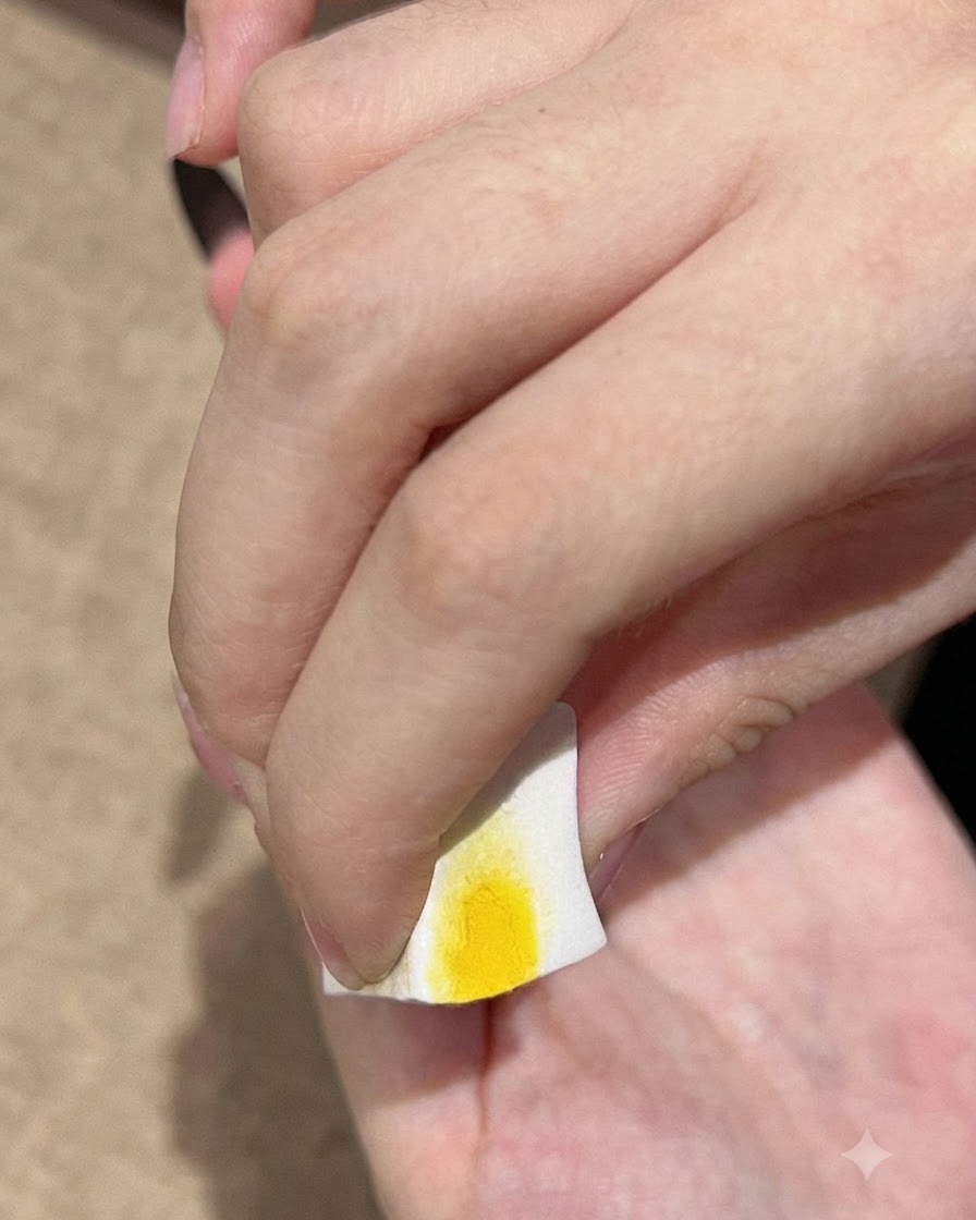 Ein Schwämmchen, das der manikürten Nagelspitze den letzten Hauch schwarzer Verlaufsfarbe verleiht.