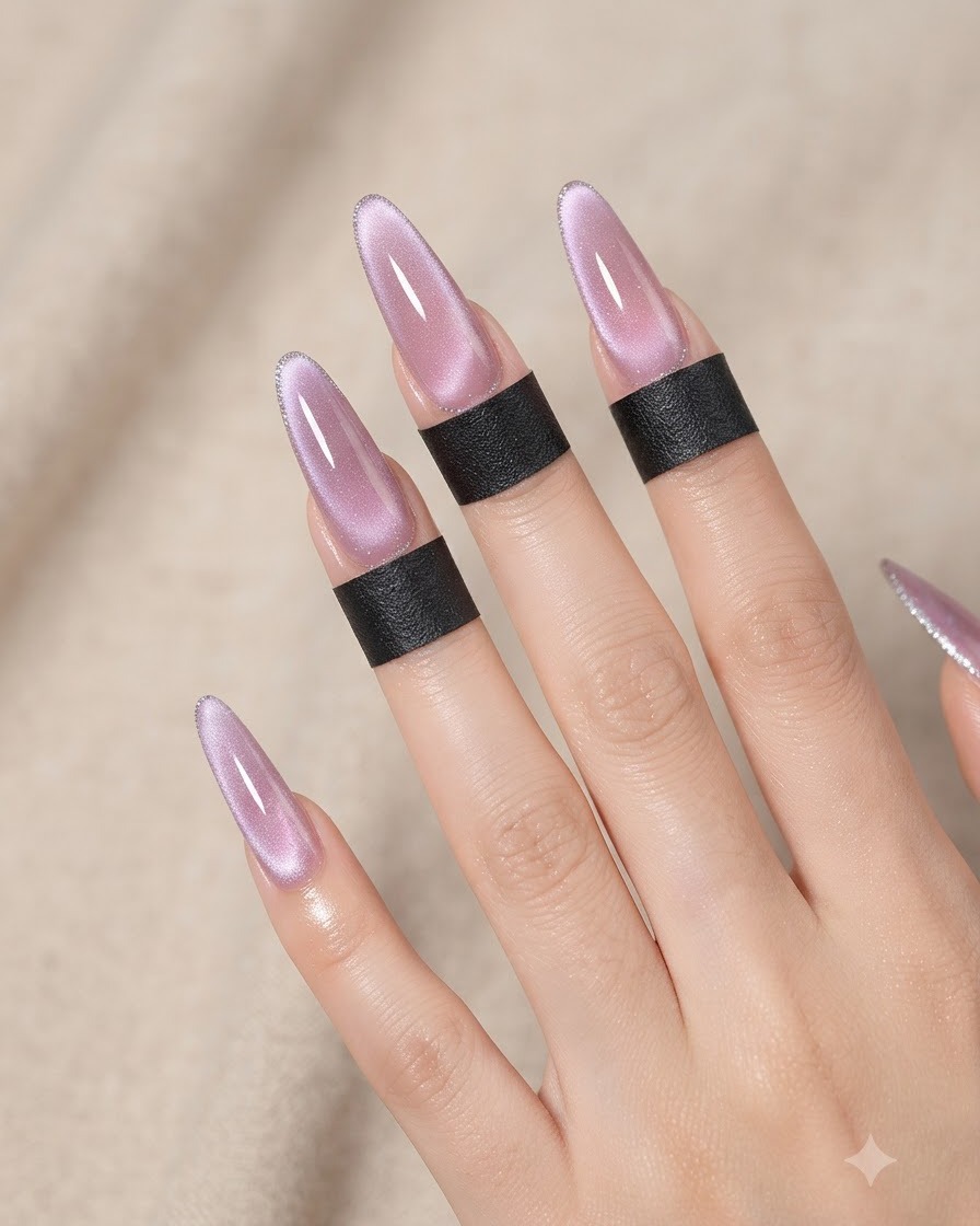 Nägel während des Aushärtungsprozesses für den Base Coat in einer UV/LED-Lampe.