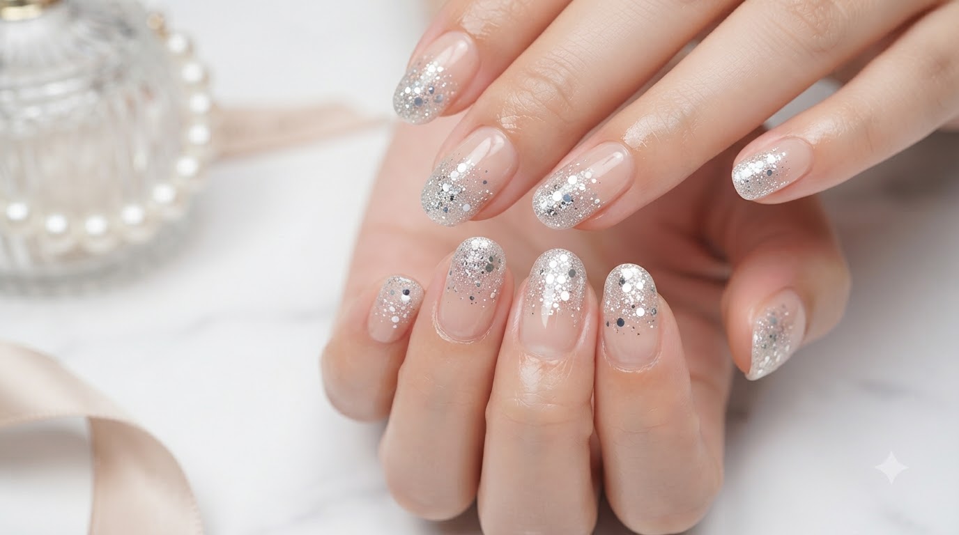 Silberner Glitter-Gradient-Sticker-Look – Einfaches Schritt-für-Schritt-Tutorial