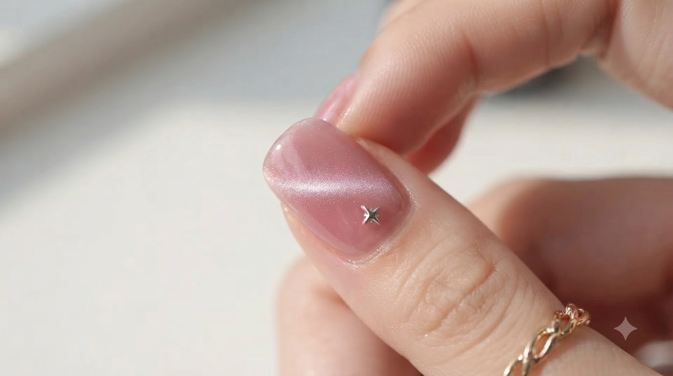 Rosa Star Cat Eye Nägel — Einfaches Shimmer Gel Tutorial