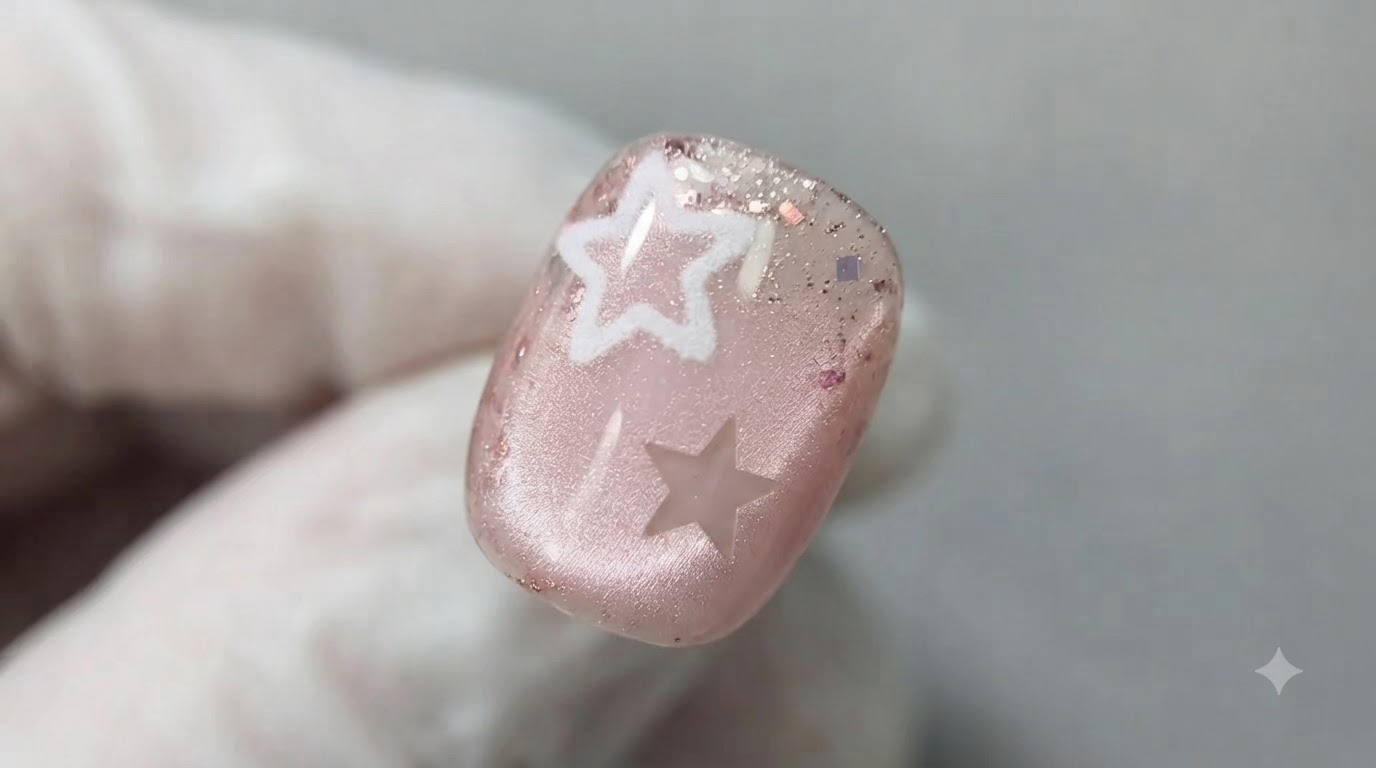 Hohles Stern-Nageldesign mit Glitter — Elegante Schritt-für-Schritt-Anleitung