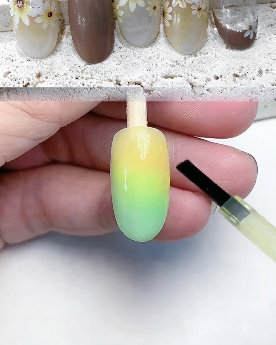 Eine Nagelspitze wird unter einer UV- oder LED-Nagellampe ausgehärtet.