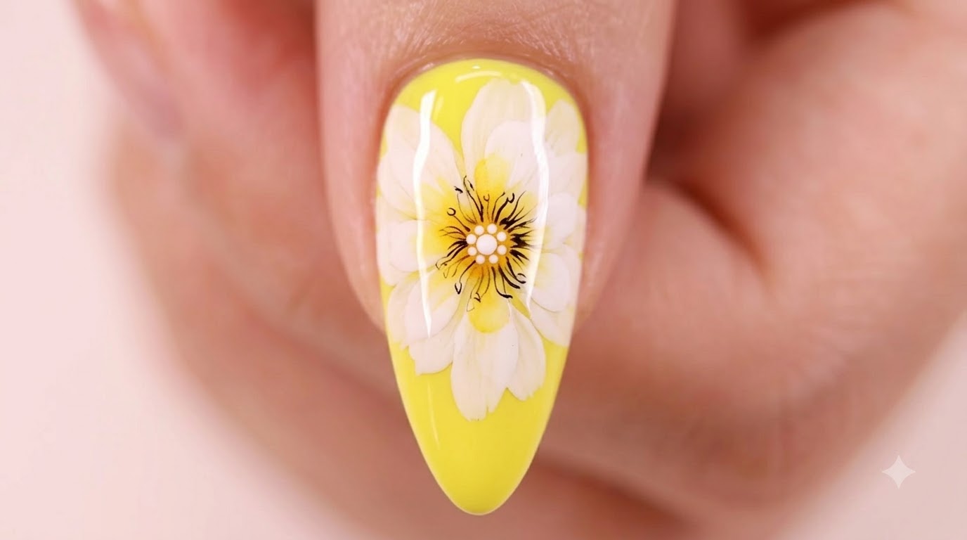 Einfaches Gänseblümchen Nageldesign — Mehrschichtiges Gel-Tutorial