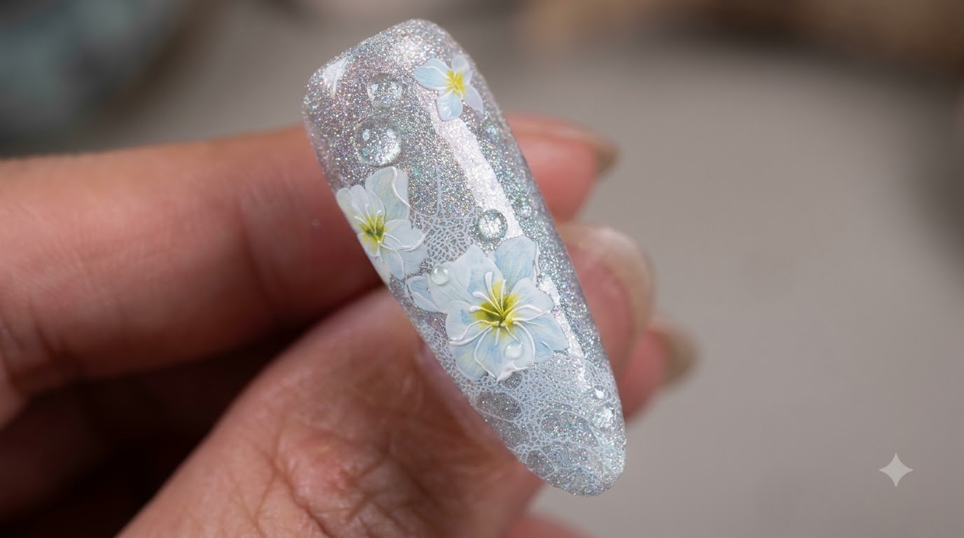 Jade-Teller Spitzen-Kamelien-Nail-Art — Schritt-für-Schritt-Anleitung