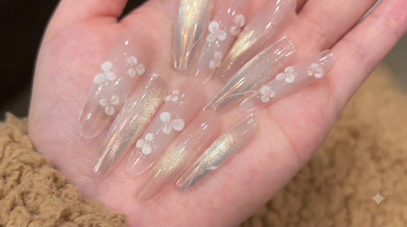 Sanftes Pfirsich-Aurora-Blumen-Nageldesign — Schritt-für-Schritt-Anleitung