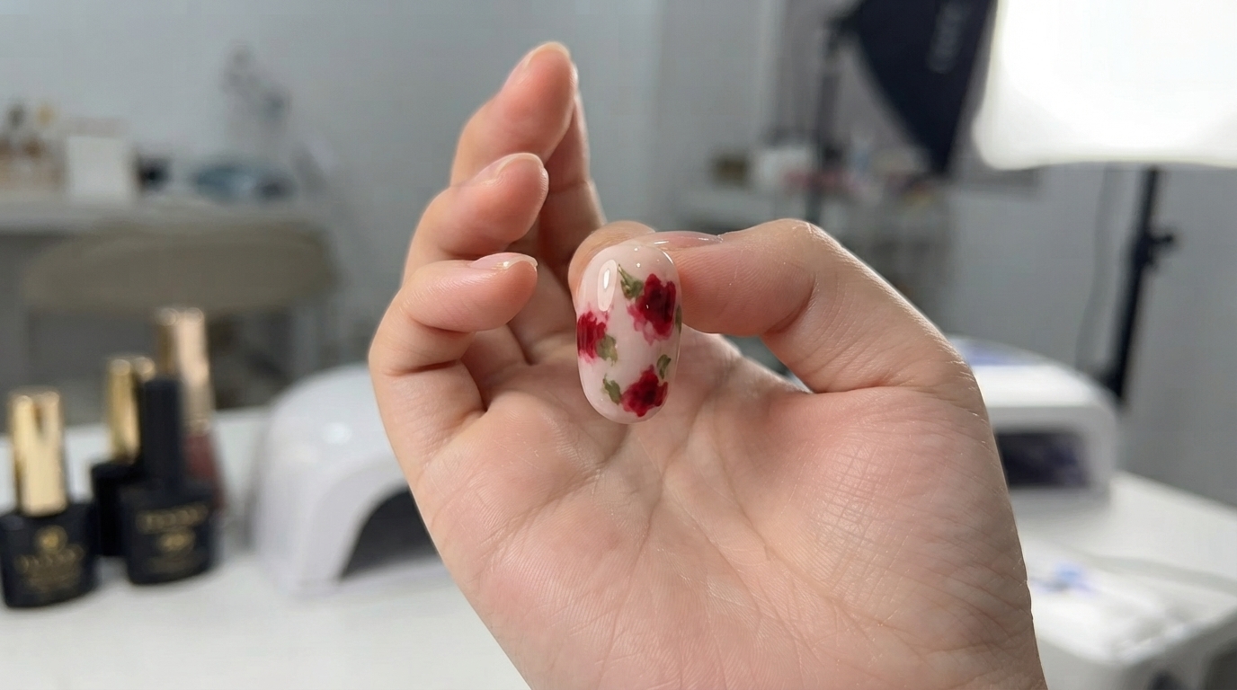 Monet Garten Rosen Nail Art — Silvester Aquarell Blumen Anleitung