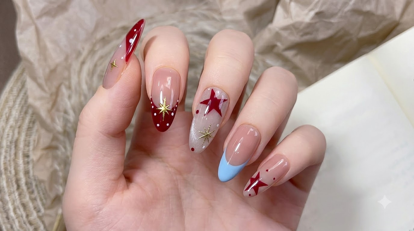 French Star und Cat-Eye-Gel-Nail-Art — Schritt-für-Schritt-Anleitung