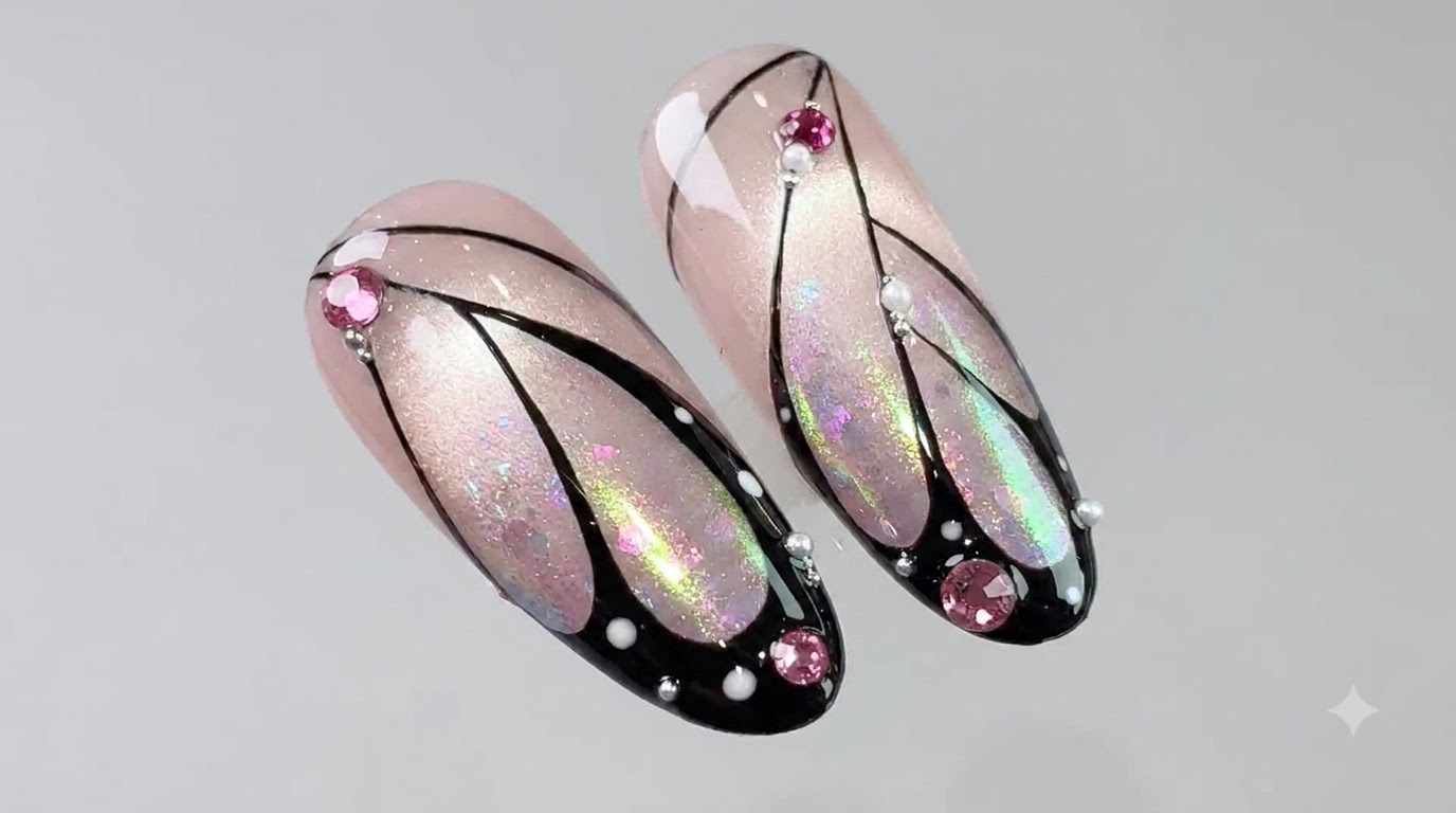 Aurora-Schmetterlings-Cat-Eye-Nägel — Schritt-für-Schritt-Anleitung