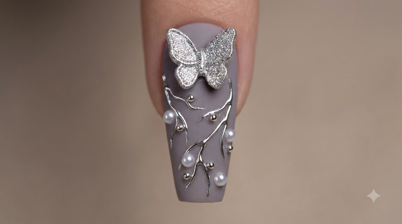 Silberner Sternenfluss-Schmetterlings-Look — Elegantes 3D-Strass-Tutorial