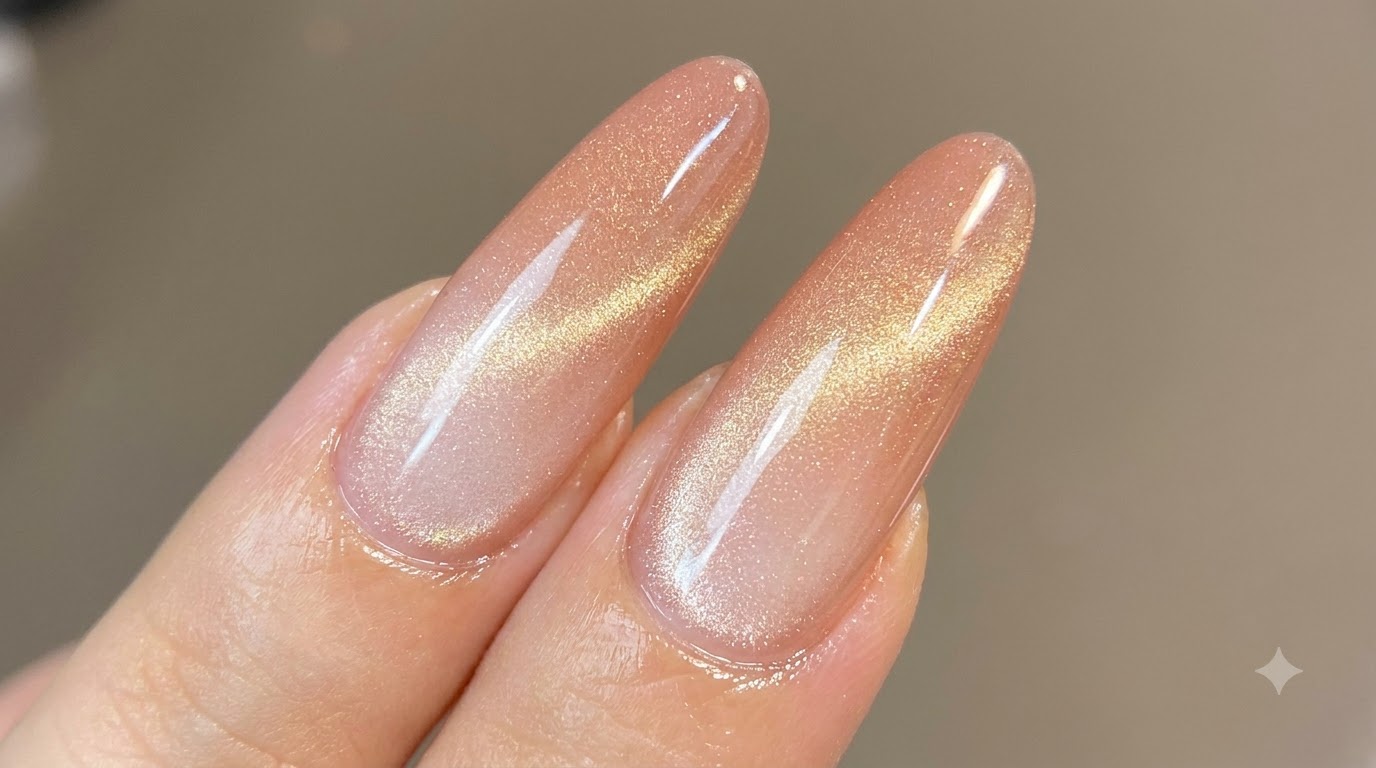 Pfirsich-Farbverlauf-Cat-Eye-Nägel — Schimmerndes Schritt-für-Schritt-Tutorial