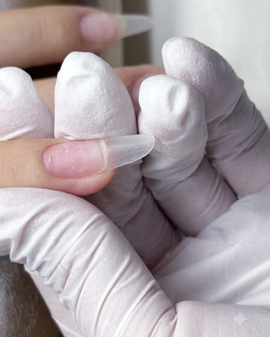 Ein Fräser mit Kugelbit glättet abgestorbene Hautschüppchen am hinteren Nagelfalz.