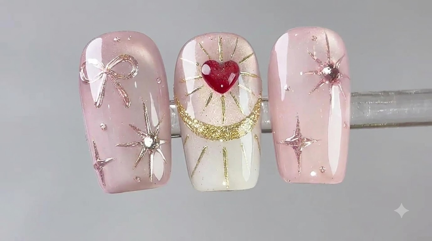 Fließende French Herz Nail Art — Schritt-für-Schritt Gel-Tutorial
