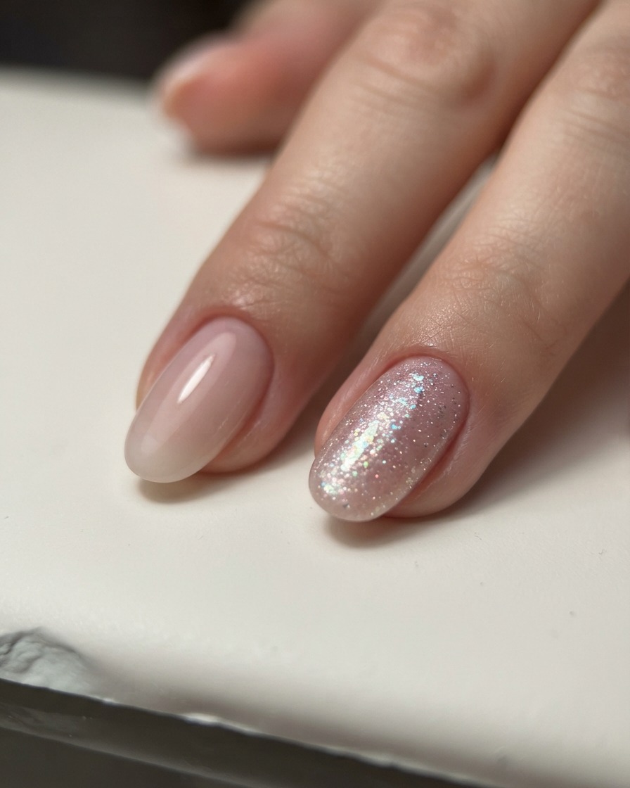 Nahaufnahme von Fingernägeln, die in einer professionellen UV/LED-Nagellampe aushärten.