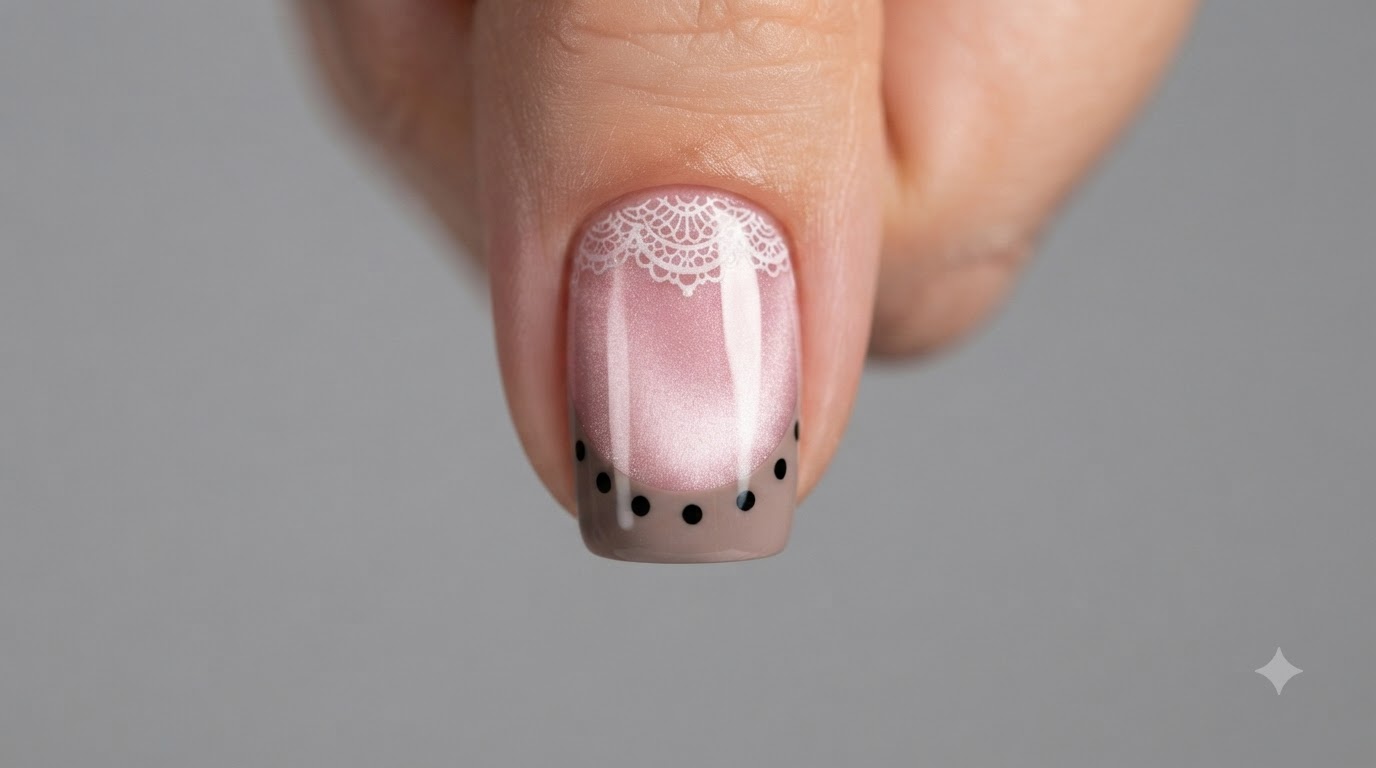 French-Lace-Dot-Nageldesign — Elegante Schritt-für-Schritt-Anleitung