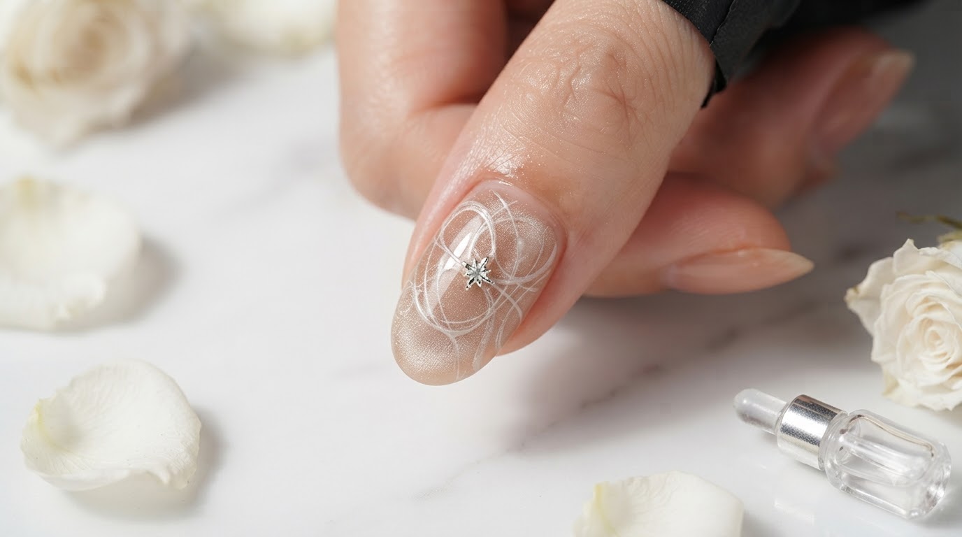 Sternenhimmel Cat-Eye und Glitzer-Farbverlauf Nageldesign — Schritt-für-Schritt-Anleitung