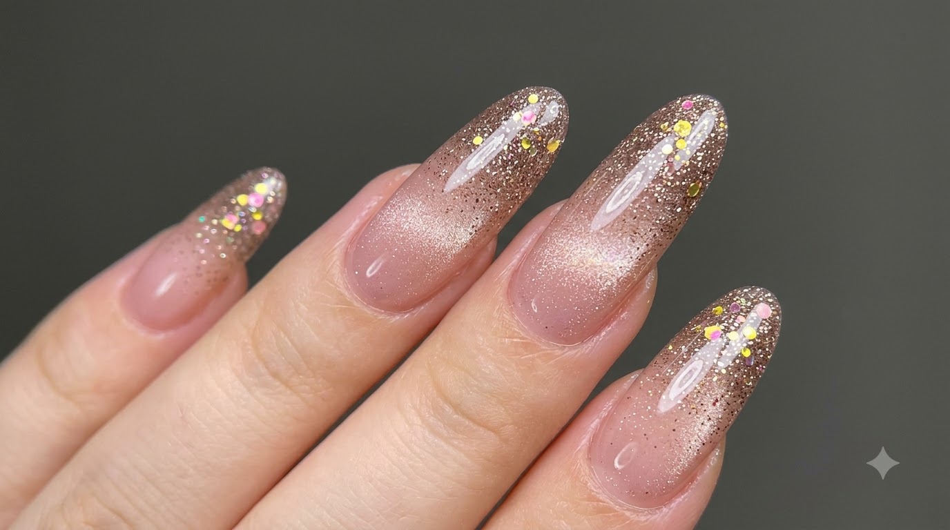 Glitzernde Ombré-Cat-Eye-Gelnägel — Schritt-für-Schritt-Anleitung