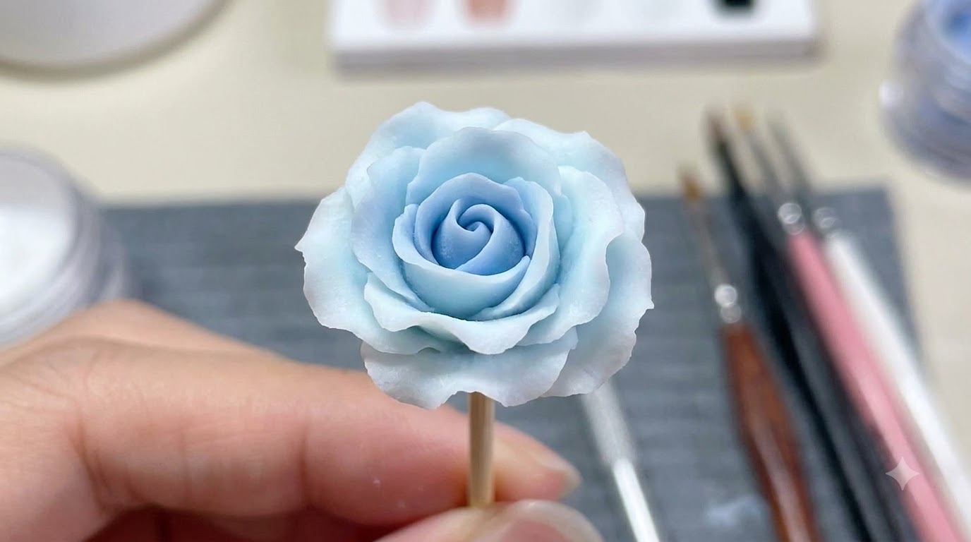 3D Modellierte Verlaufs-Rosen in Blau — Schritt-für-Schritt-Anleitung