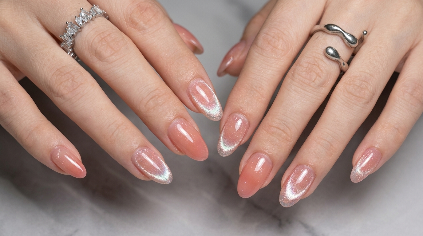 Pfirsich-Farbverlauf und magnetische Cat-Eye Gel-Nägel — Schritt-für-Schritt-Anleitung