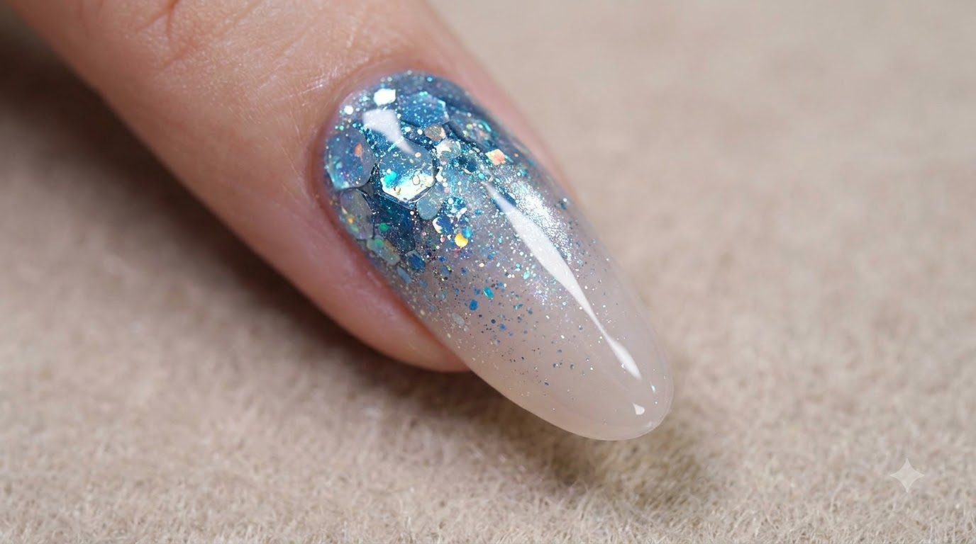 Blaues Diamant-Galaxie-Farbverlauf-Design – Schritt-für-Schritt-Gel-Tutorial