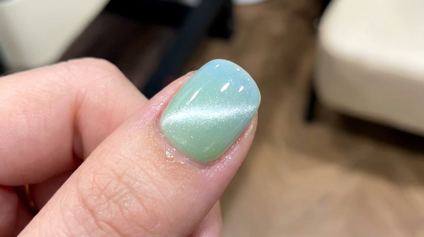 Frisches Blau-Grünes Ombré mit Aurora Cat-Eye — Schritt-für-Schritt Anleitung