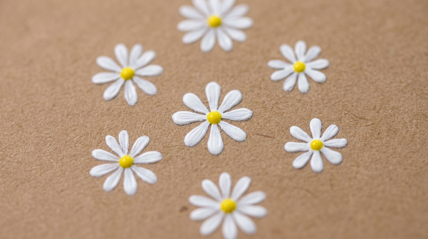 Daisy Positionierungs-Nail-Art — Schritt-für-Schritt-Anleitung für handgemalte Blumen