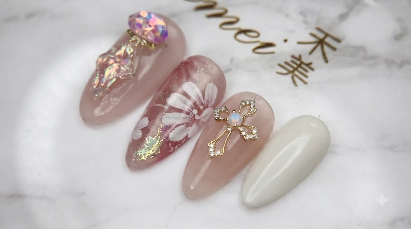 Ätherische Gänseblümchen-Nagelkunst mit Schichteffekt — Schritt-für-Schritt-Anleitung