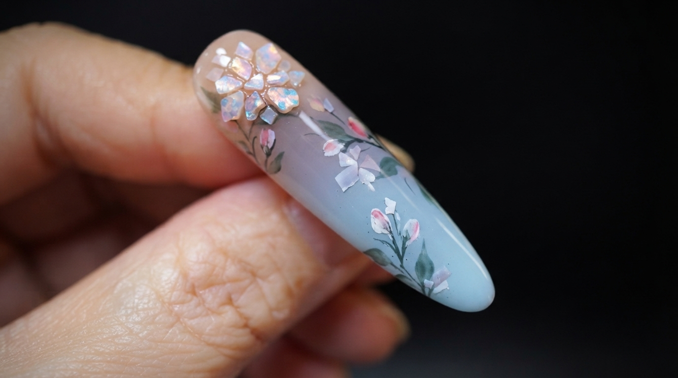 Muschel-Blumen Ombré-Nailart — Schritt-für-Schritt Anleitung