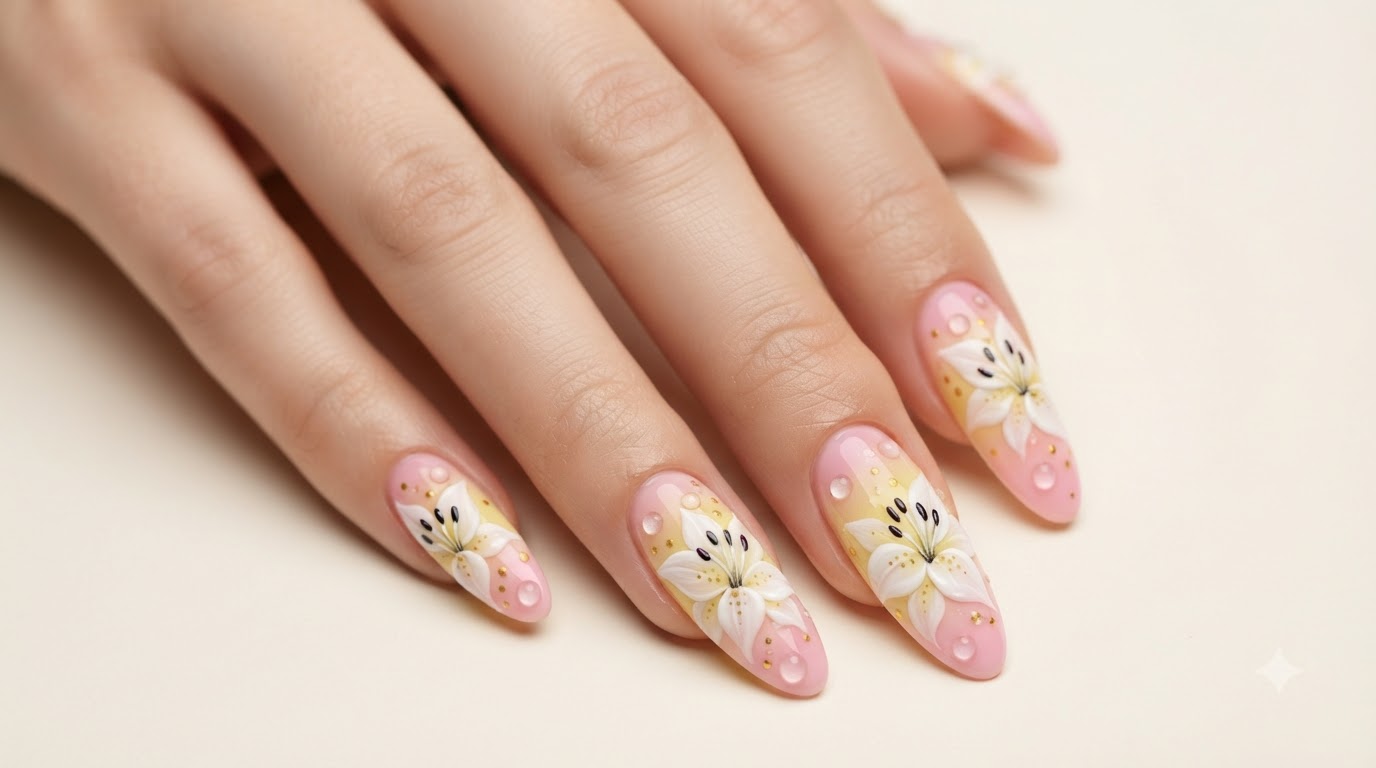 Teacher Lian Style 3D Lilienblüten Ombré Nageldesign — Schritt-für-Schritt-Anleitung