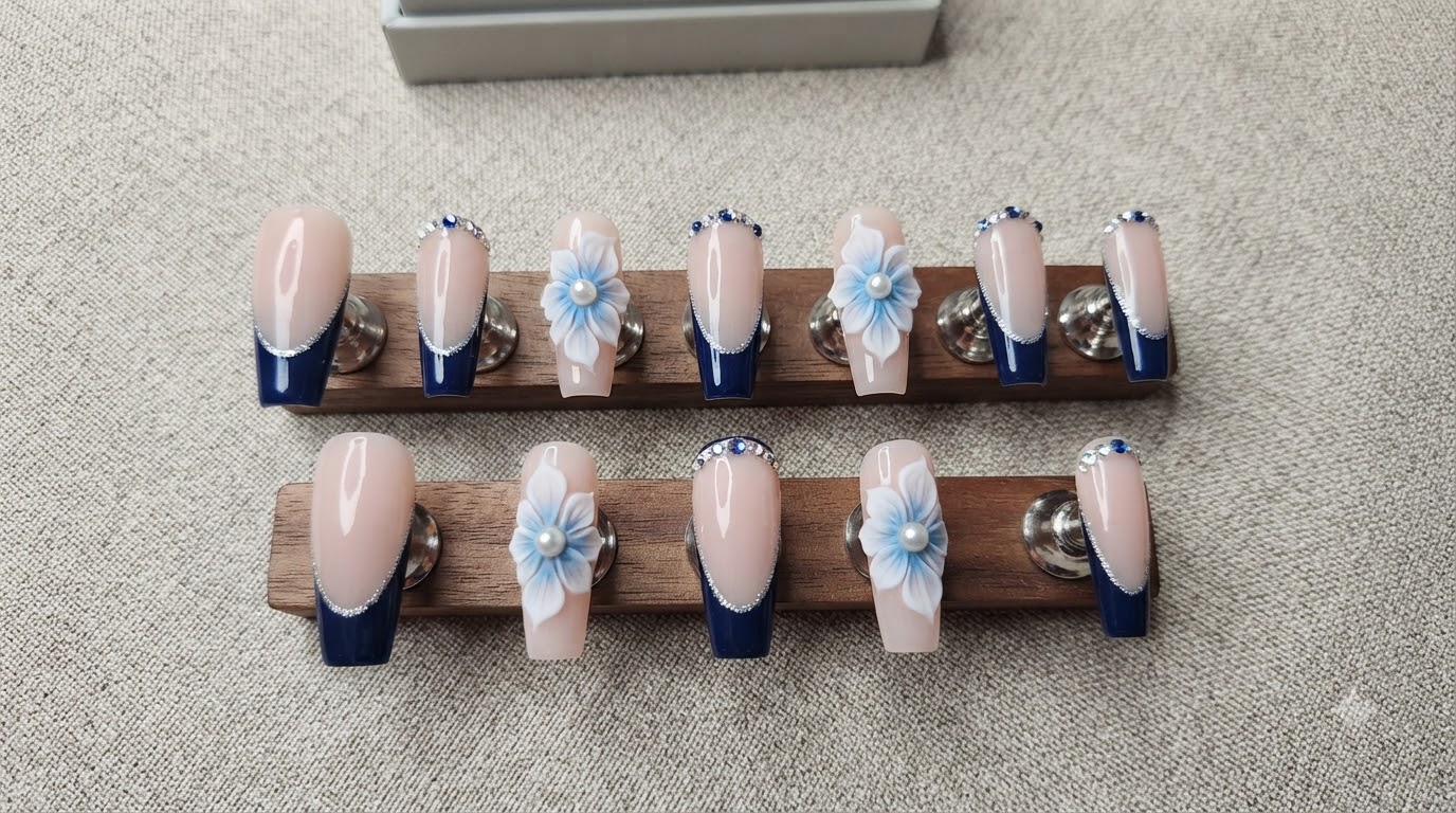 3D Blumen French Nails als Press-Ons – Schritt-für-Schritt-Anleitung