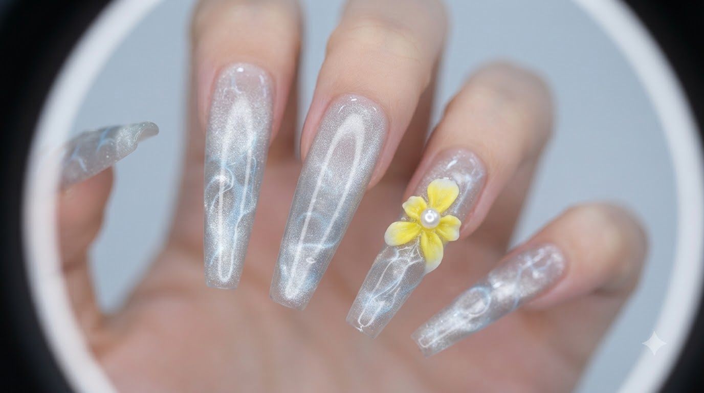 Water Ripple Gelnägel mit Cat-Eye-Basis — Schritt-für-Schritt Anleitung