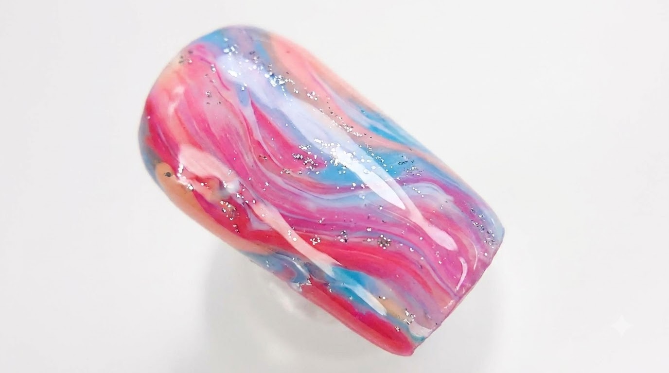 Ozean-Wasserwellen-Marmor-Gel-Nail-Art — Schritt-für-Schritt-Anleitung